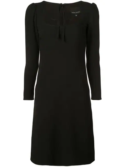 Cynthia Rowley Waverly Tie Neck Dress In Black