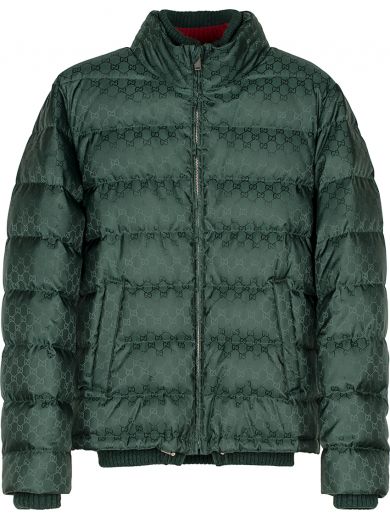 Gucci Green Micro Gg Quilted Jacket | ModeSens