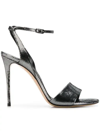 Casadei Ankle Strap Stiletto Sandals In Zinco