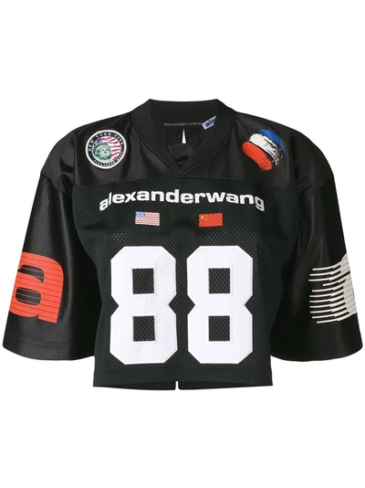 Alexander Wang Cropped American Football Jersey - Black In Black
