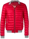 Herno Quilted High Neck Jacket In Red