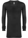 Rick Owens Long-sleeve Fitted Sweater In Grey