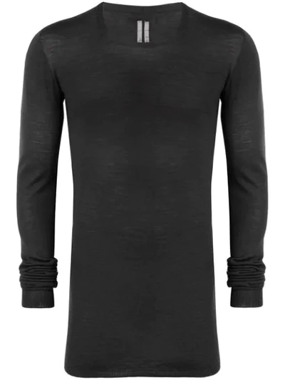 Rick Owens Long-sleeve Fitted Sweater In Grey