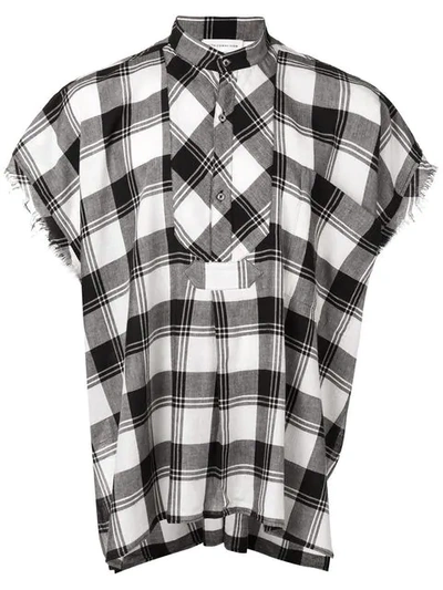 Faith Connexion Sleeveless Checked-cotton Shirt In Black & White