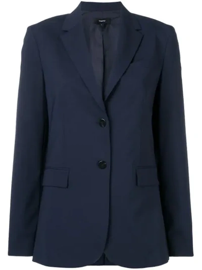 Theory Fitted Tailored Blazer In Blue
