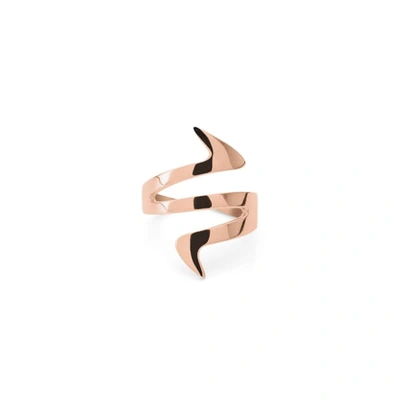 Ekria Ziggy Midi Ring Shiny Rose Gold