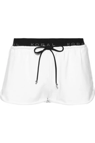 Koral Woman Jacquard-trimmed French Terry Shorts White