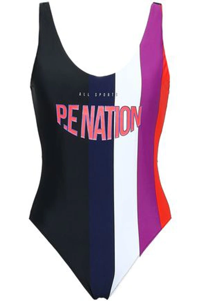 P.e Nation The Mavericks Printed Swimsuit In Black