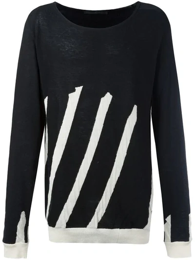 Haider Ackermann Stripe Cotton-cashmere Sweater In Black