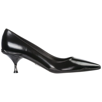 Prada Women's Leather Pumps Court Shoes High Heel'opanca In Black