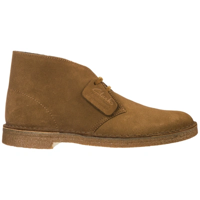 Clarks Men's Suede Desert Boots Lace Up Ankle Boots Desert In Brown