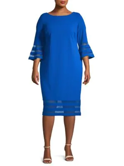Calvin klein illusion bell sleeve dress cheap
