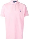 Polo Ralph Lauren Logo Embroidered Polo Shirt In Pink