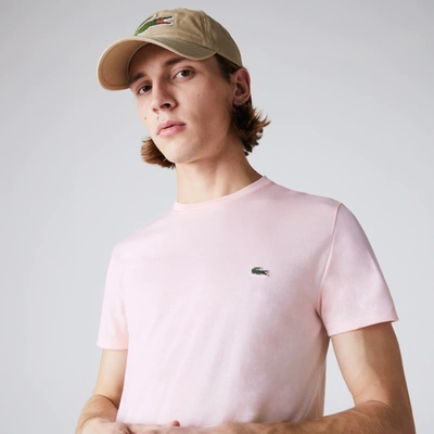 Lacoste Crew Neck Pima Cotton Jersey T-shirt - M - 4 In Light Pink