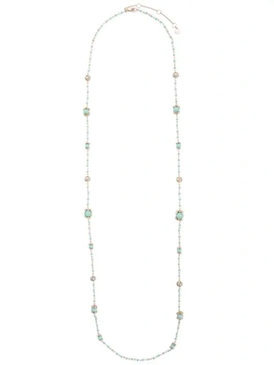 Marchesa Notte Long Beaded Necklace In Blue