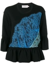 Preen By Thornton Bregazzi Lace Panel Sweatshirt - Blue/black