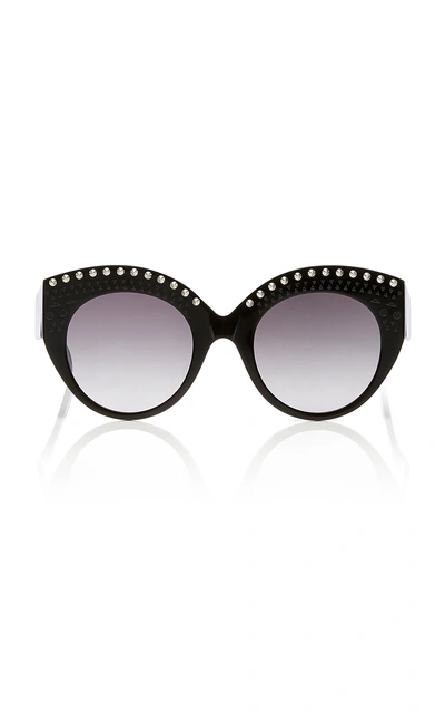 Alaia Sunglasses Le Vienne Cat-eye Studded Acetate Sunglasses In Black