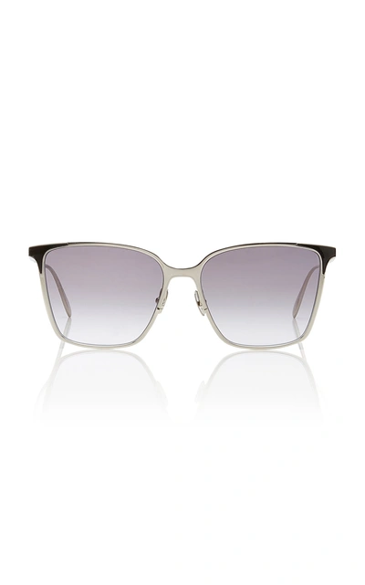 Alexander Mcqueen Square-frame Silver-tone Sunglasses In Grey
