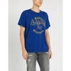 Amiri Demon-print Distressed Cotton-jersey T-shirt In Royal Blue