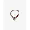 Prada Braided Leather Bracelet In Bordeaux/grey