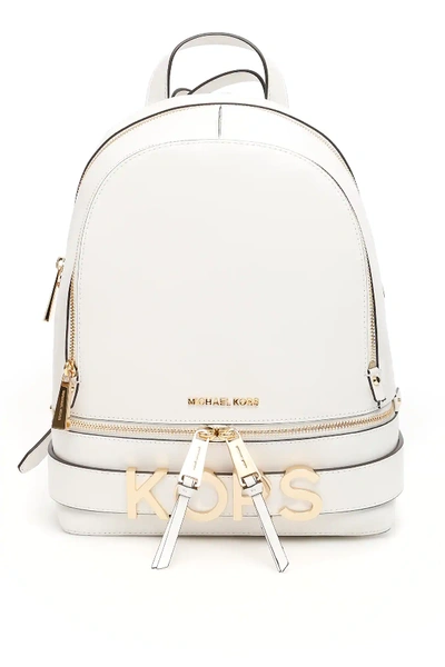 Michael Michael Kors Rhea Lettering Backpack In White