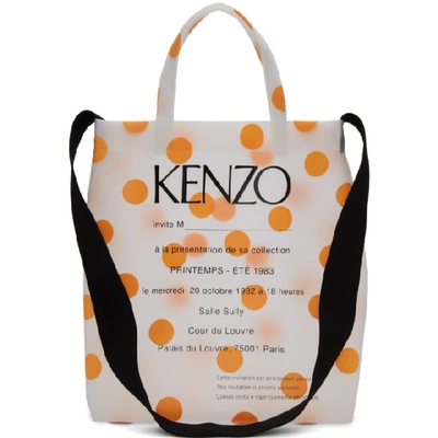 Kenzo Invitation Polka Dot Tote In Medium Orange