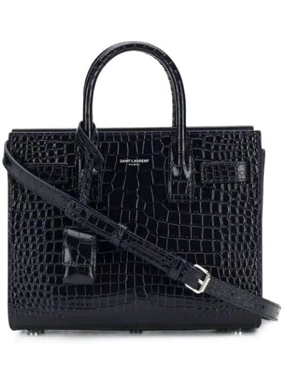 Saint Laurent Nano Sac De Jour Tote Bag In Blue