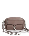 Rebecca Minkoff Blythe Medium Leather Crossbody In Mink/silver