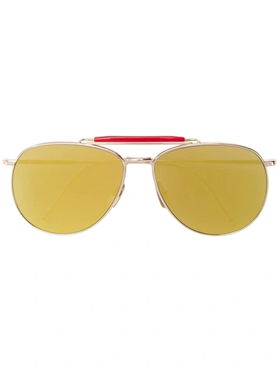 Thom Browne Mirrored Aviator-style Sunglasses In Metallic