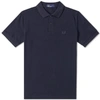 Fred Perry Tonal Twin-tipped Slim Fit Polo Shirt In Blue