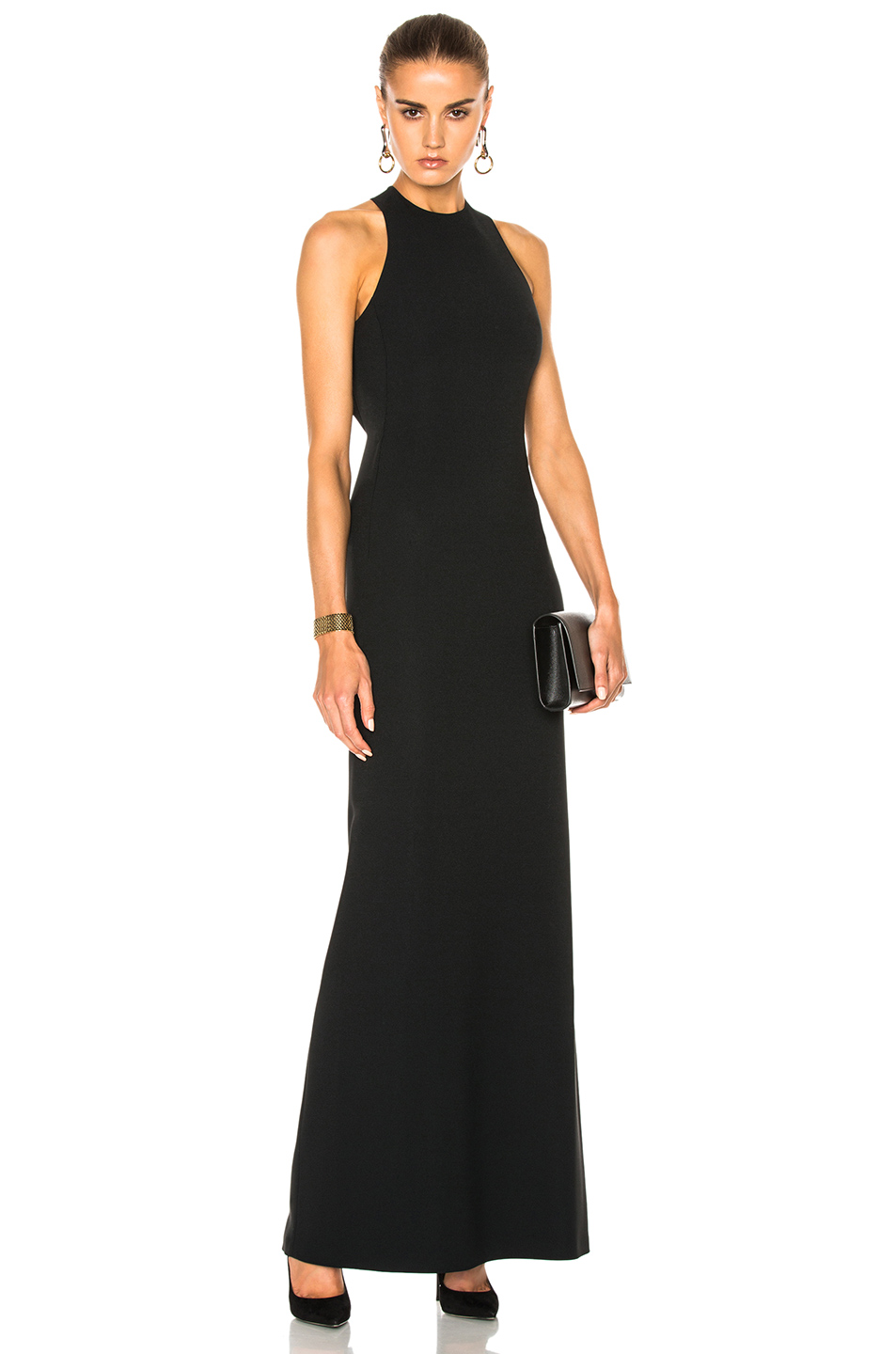 Calvin Klein Collection Kaye Crisscross-back Sleeveless Gown, Black ...