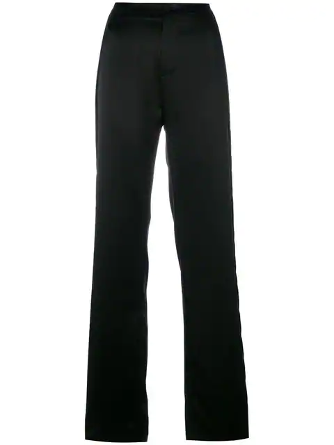 black satin track pants
