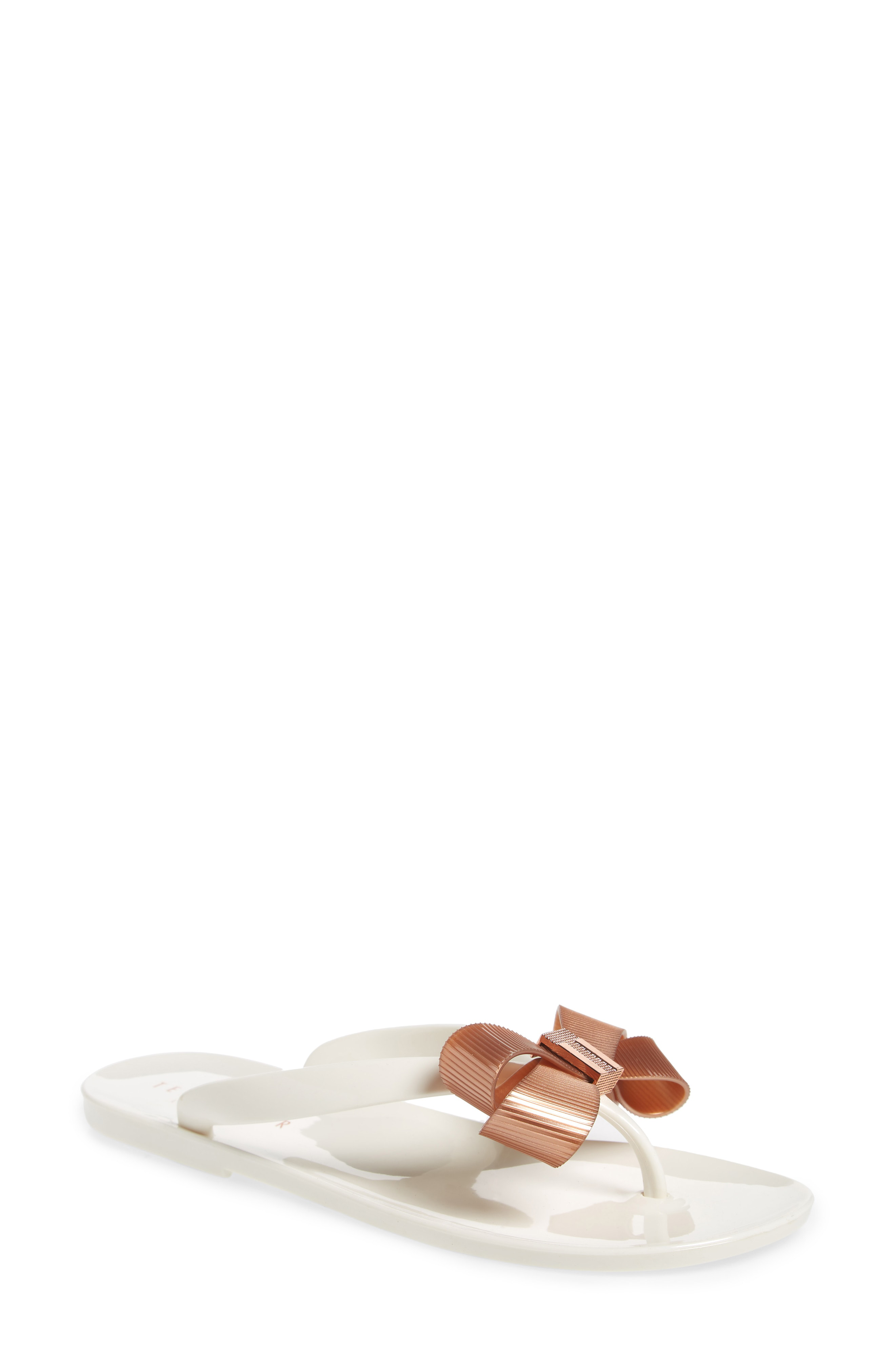 ted baker rose gold flip flops