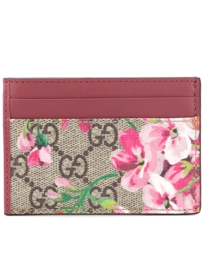 Gucci Gg Blooms Card Case In Red