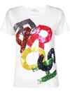 P.a.r.o.s.h . Sequin Logo T-shirt - White