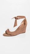 Alexandre Birman Clarita Demi 75mm Wedge Sandals In Light Beige/natural