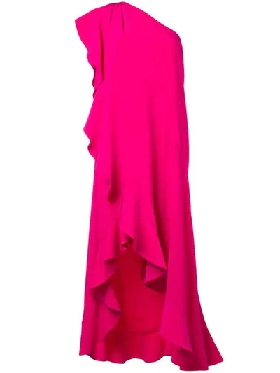 Givenchy Ruffled Asymmetric Dress In Ciclamino