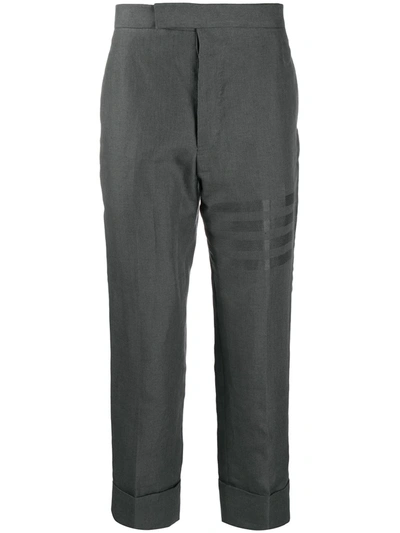 Thom Browne Frayed Edge Classic-fit Trouser In Grey