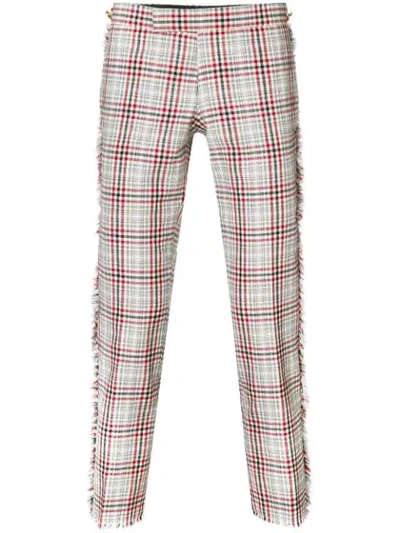 Thom Browne Frayed Shadow Prince Of Wales Trouser In Multicolour