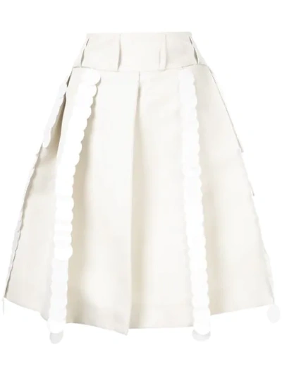 Marni Pleated A-line Skirt In White