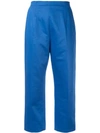 Marni Cropped Tapered Trousers In Blue