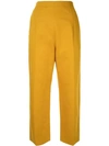 Marni Cropped High Waisted Trousers In Yellow