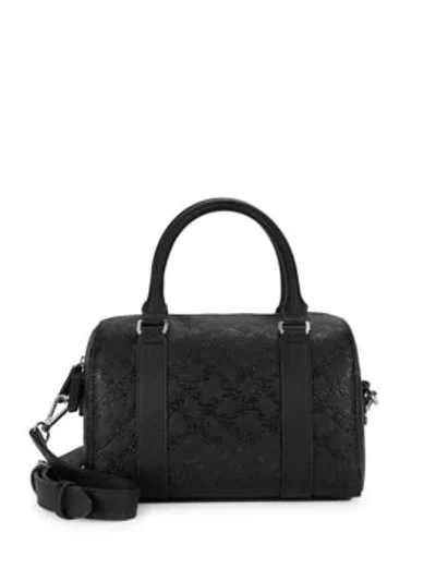 French Connection Textured Faux Leather Crossbody Bag In Black