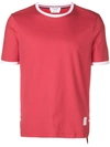 Thom Browne Medium-weight Jersey Ringer Tee In Red