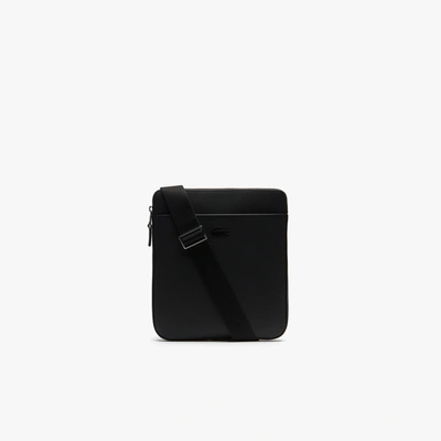 Lacoste Men's Chantaco Matte Piqué Leather Flat Zip Bag - One Size In Black