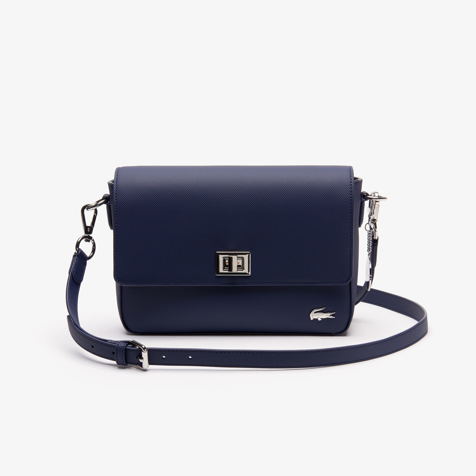 Lacoste Women's Daily Classic Coated Canvas Shoulder Bag In Peacoat