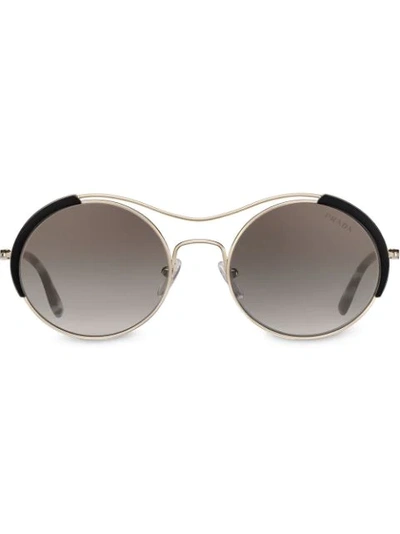 Prada Round Frame Sunglasses In Black