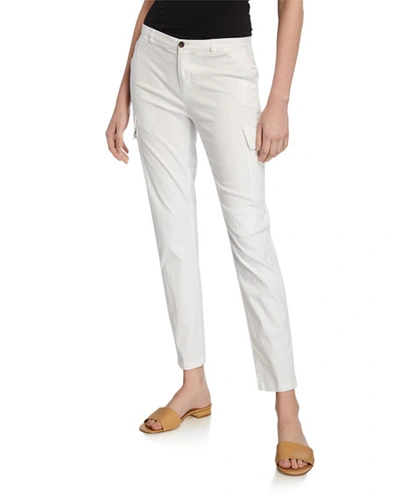 Atm Anthony Thomas Melillo Stretch Cotton Slim Ankle Pants In White