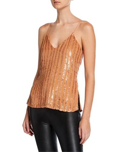 Caroline Constas Sequined V-neck Slip Tank