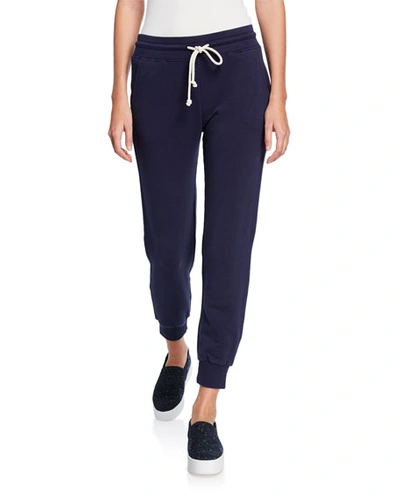 Vince Cotton Drawstring Jogger Pants In Midnight